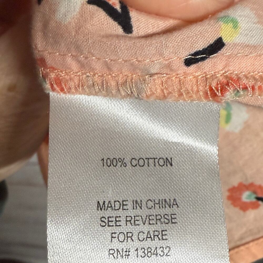 Modcloth Coral Orange Floral Sleeveless Blouse Medium - Picture 5 of 5